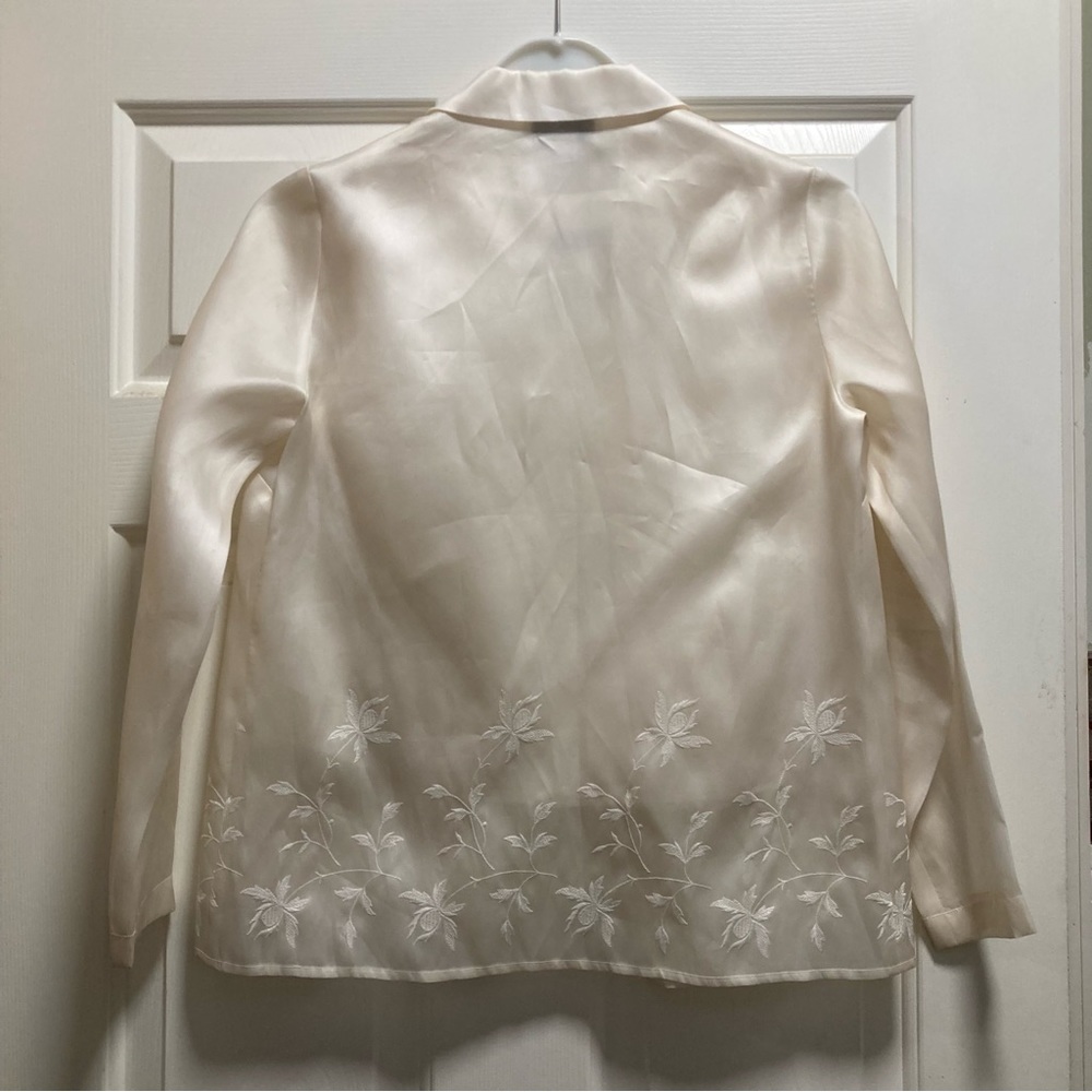 Vintage 100% Silk Embroidered Cream Blazer and Tank Set - Rena Rowan 4P - Picture 2 of 14